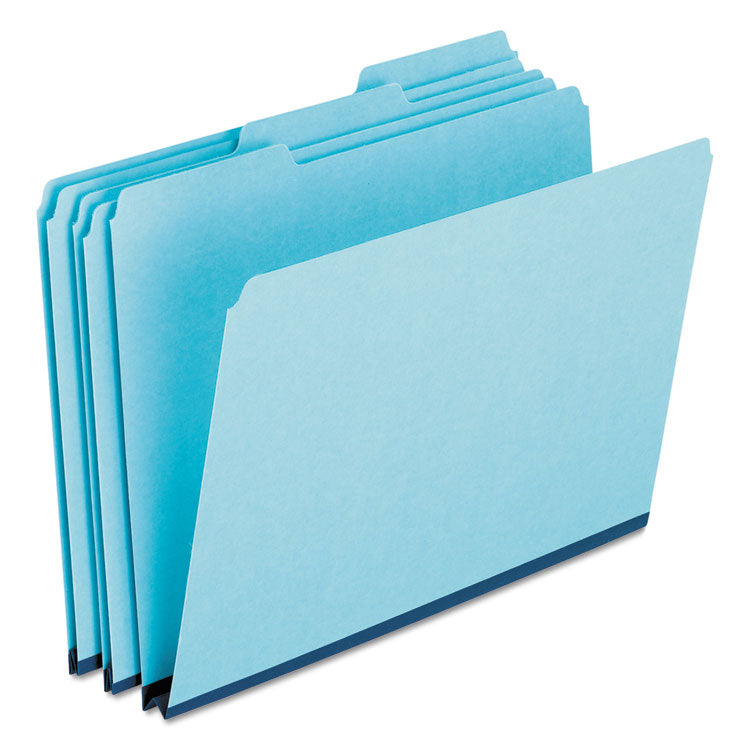 Pendaflex - Pressboard Expanding File Folders, 1/3-Cut Tabs: Assorted, Legal Size, 1" Expansion, Blue, 25/Box