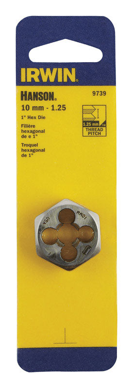 IRWIN - Irwin Hanson High Carbon Steel Metric Hexagon Die 10 - 1.25 mm 1 pc