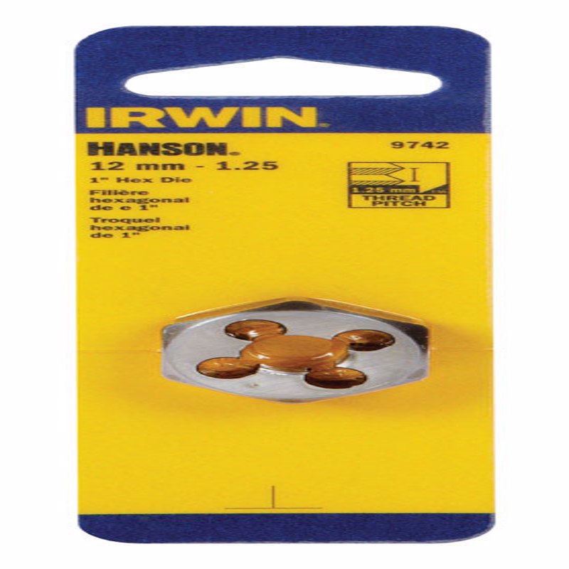 IRWIN - Irwin Hanson High Carbon Steel Metric Hexagon Die 12 - 1.25 mm 1 pc