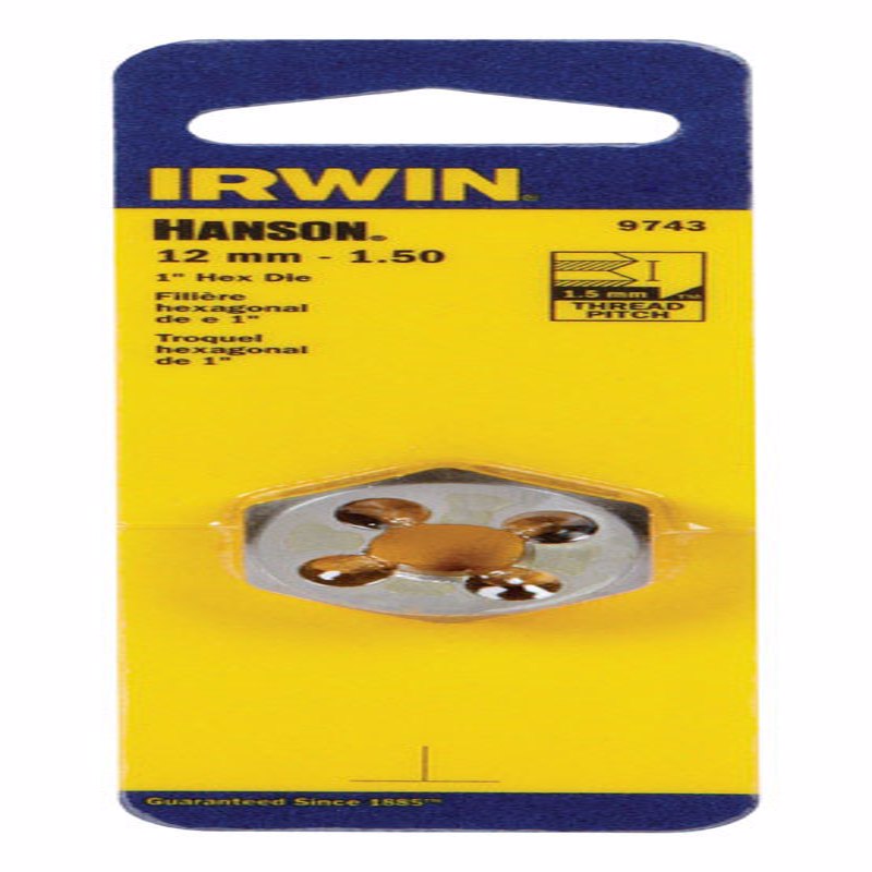 IRWIN - Irwin Hanson High Carbon Steel Metric Hexagon Die 12 - 1.50 mm 1 pc