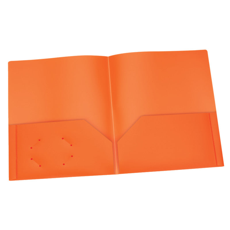 OXFORD - Poly Two Pocket Portfolio, Orange, Pack of 25