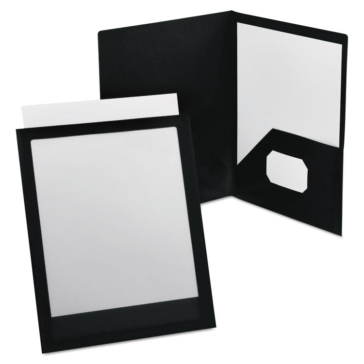 Oxford - ViewFolio Polypropylene Portfolio, 100-Sheet Capacity, 11 x 8.5, Clear/Black