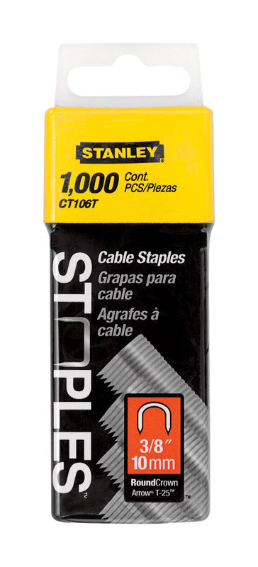 STANLEY - Stanley T25 5/16 in. W X 3/8 in. L 20 Ga. Round Crown Cable Staples 1000 pk