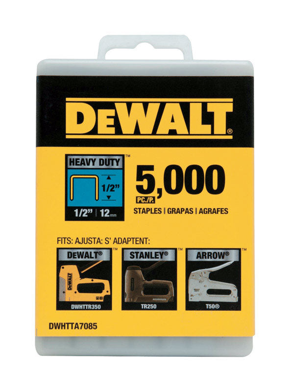 DEWALT - DeWalt T50 1/2 in. L Narrow Crown Heavy Duty Staples 5000 pk