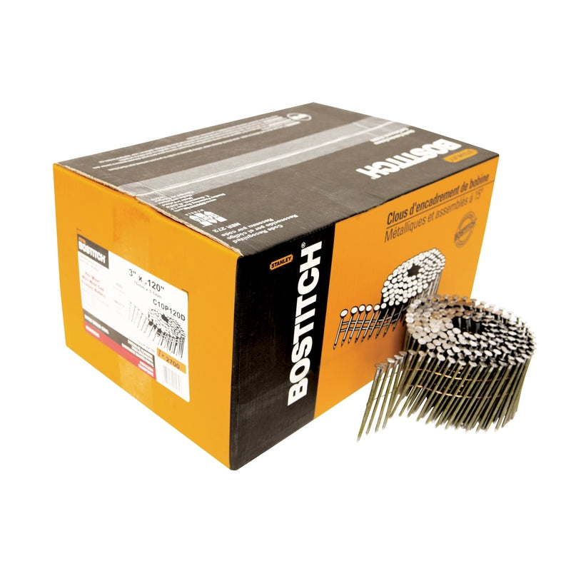 BOSTITCH - Bostitch 3 in. 11 Ga. Angled Coil Coated Framing Nails 15 deg 2700 pk [C10P120D]