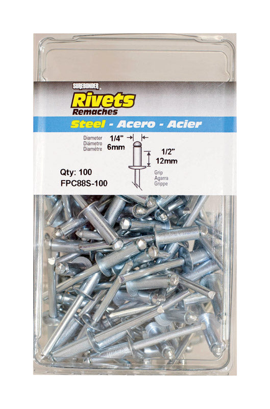 SUREBONDER - Surebonder 1/4 in. D X 1/2 in. Steel Rivets Silver 100 pk