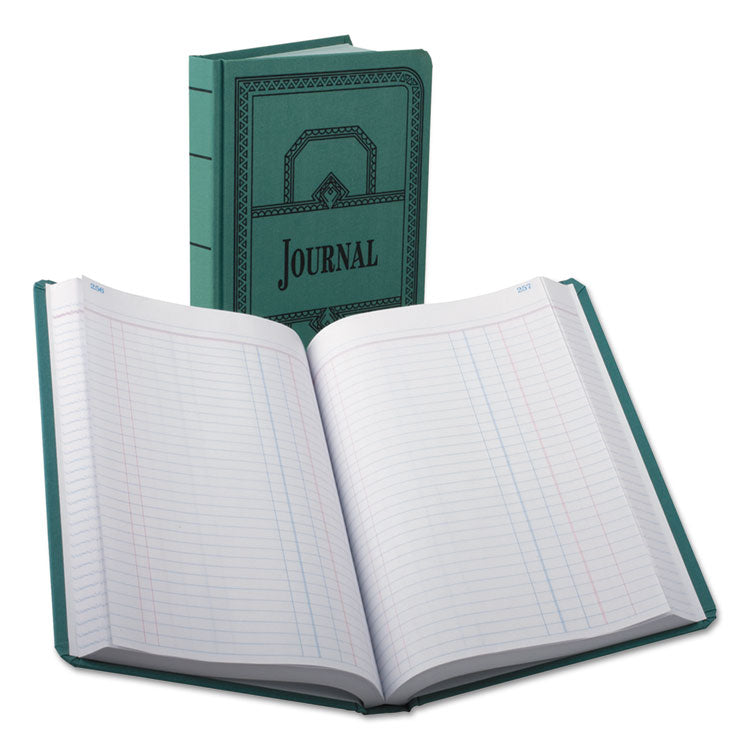 Boorum & Pease - Account Journal, Journal-Style Rule, Blue Cover, 11.75 x 7.25 Sheets, 500 Sheets/Book
