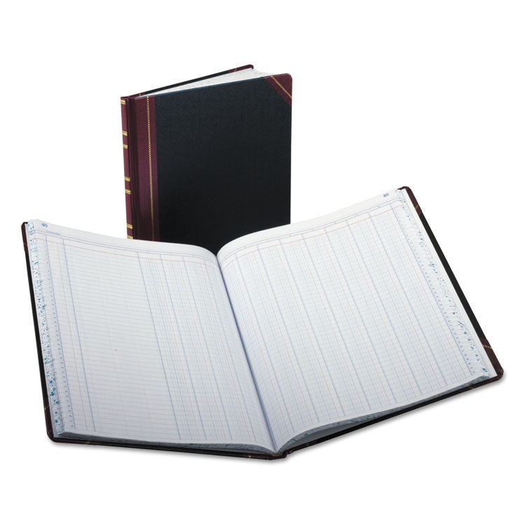 Boorum & Pease - Extra-Durable Bound Book, Double-Page 12-Column Accounting, Black/Maroon/Gold Cover, 11.94 x 9.78 Sheets, 150 Sheets/Book