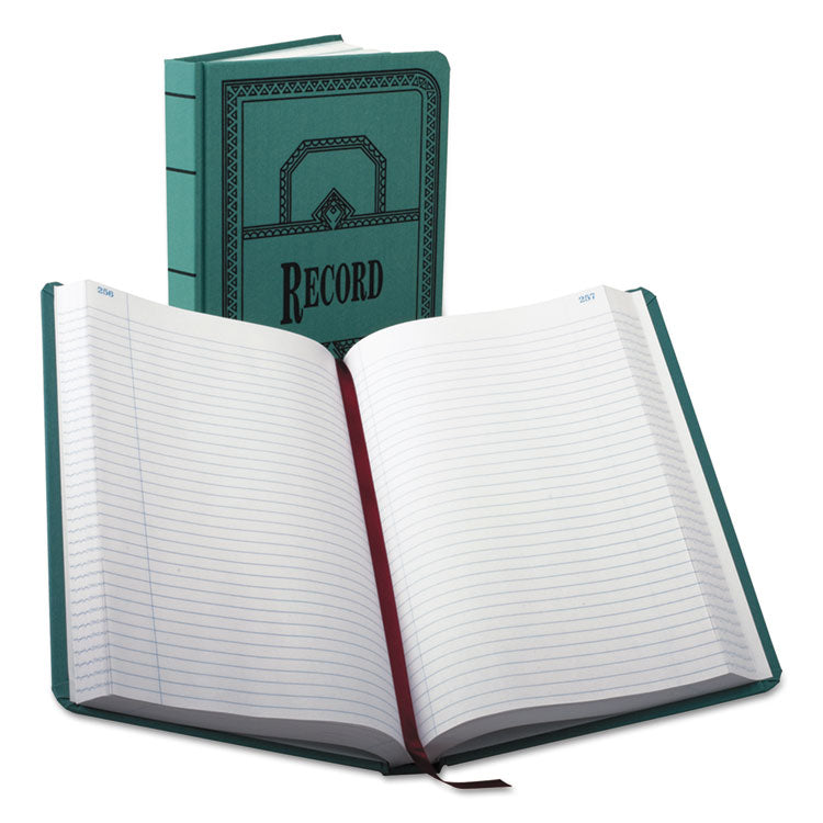 Boorum & Pease - Account Record Book, Record-Style Rule, Blue Cover, 11.75 x 7.25 Sheets, 500 Sheets/Book