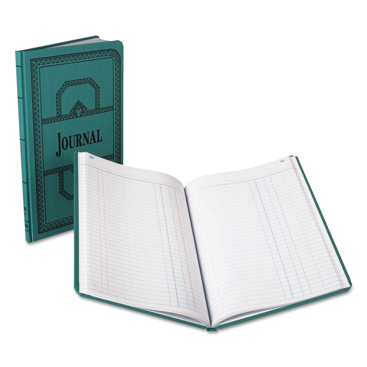 Boorum & Pease - Account Journal, Journal-Style Rule, Blue Cover, 11.75 x 7.25 Sheets, 150 Sheets/Book