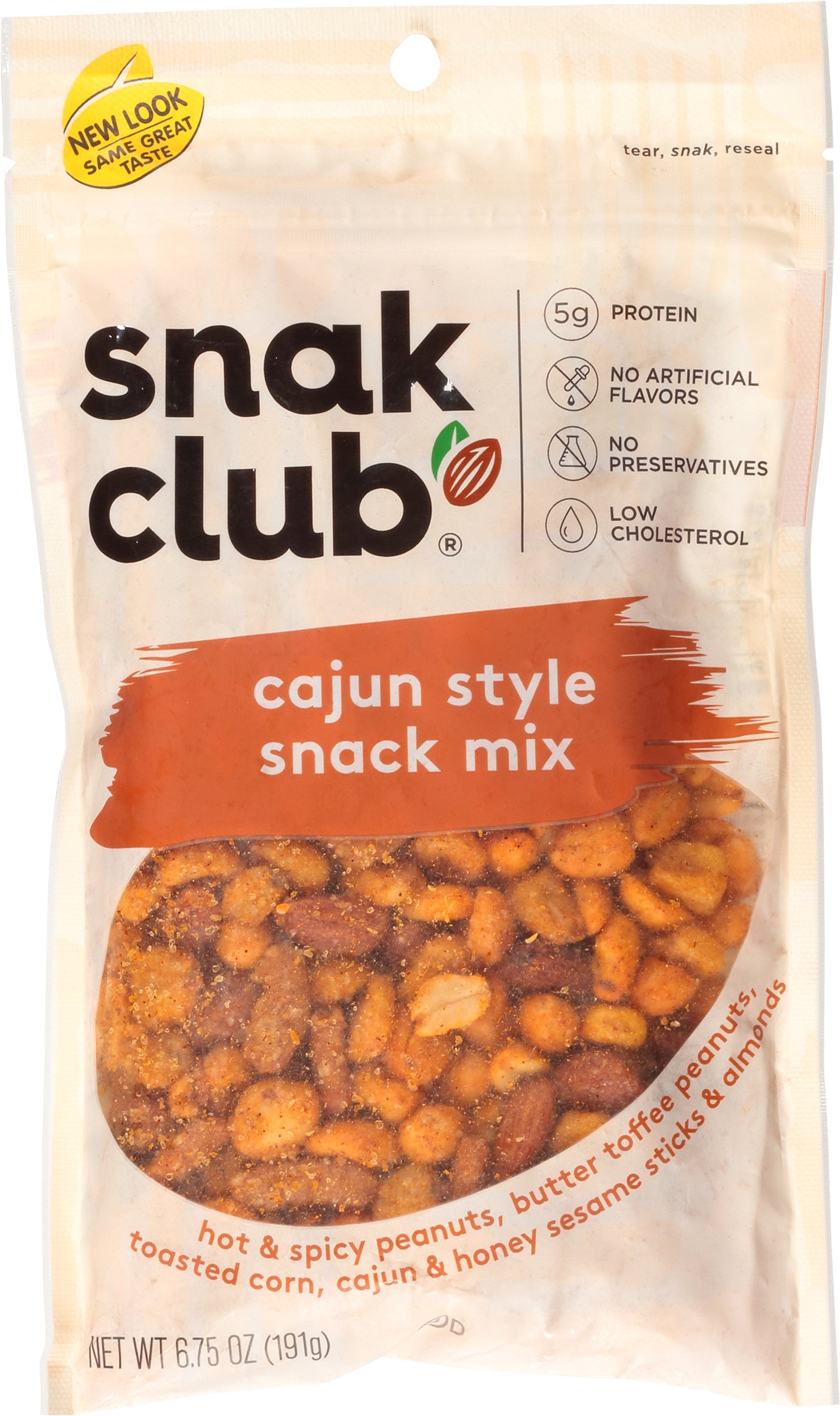 Snak Club Snack Mix Cajun Style - Case of 6 - 6.75 oz