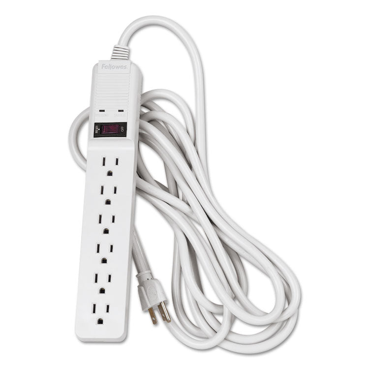 Fellowes - Basic Home/Office Surge Protector, 6 AC Outlets, 15 ft Cord, 450 J, Platinum