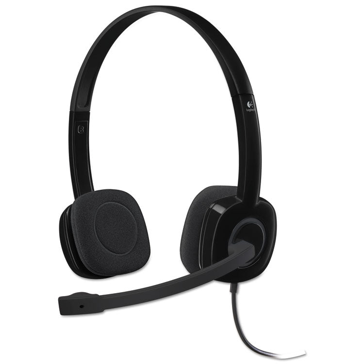 Logitech - H151 Binaural Over The Head Headset, Black