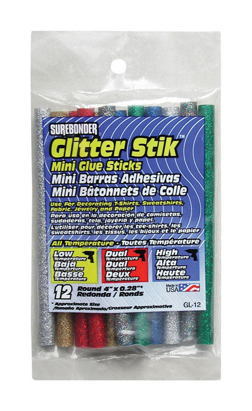 SUREBONDER - Surebonder 0.3 in. D X 4 in. L Glitter Glue Sticks Assorted Colors 12 pk