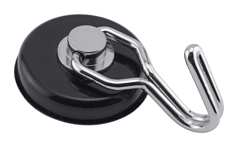 MAGNET SOURCE - Magnet Source .29 in. L X 1.5 in. W Black Rotating Magnetic Hook 65 lb. pull 1 pc