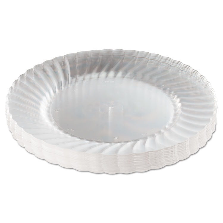 WNA - Classicware Plastic Plates, 9" dia, Clear, 12 Plates/Pack