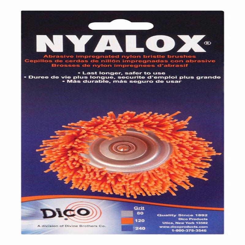 DICO - Dico Nyalox 2.5 in. D X 1/4 in. X 1/4 in. D Crimped Nylon Mandrel Mounted Cup Brush 4500 rpm 1 pc [541-780-2-1/2]