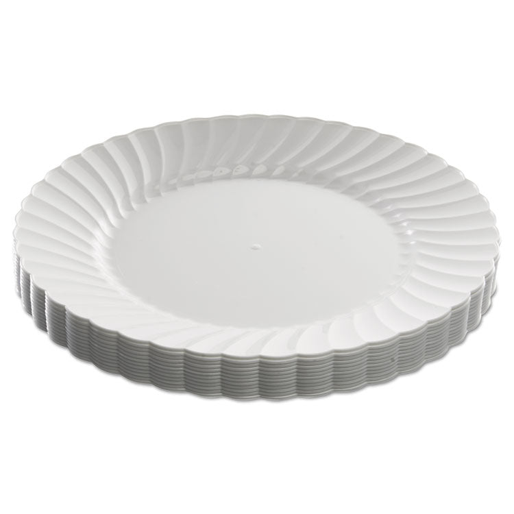 WNA - Classicware Plastic Dinnerware, Plates, 9" dia, White, 12/Bag, 15 Bags/Carton