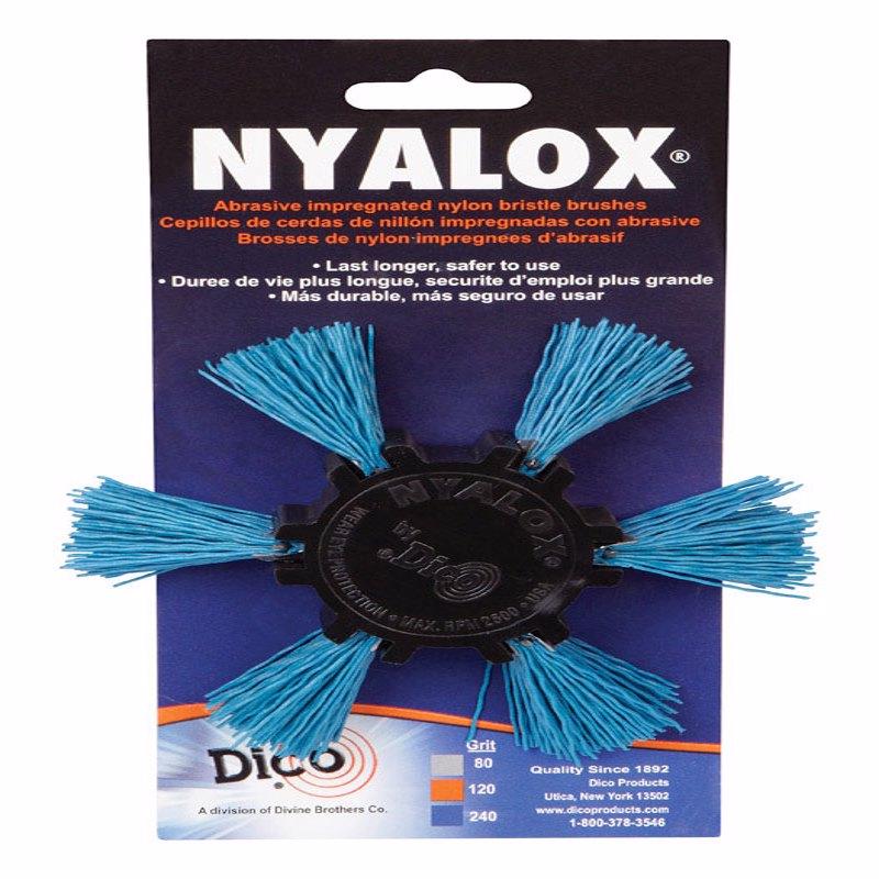 DICO - Dico Nyalox 4 in. D X 1/4 in. Aluminum Oxide Wheel Brush Mandrel Mounted Flap Brush 240 Grit 1 pc