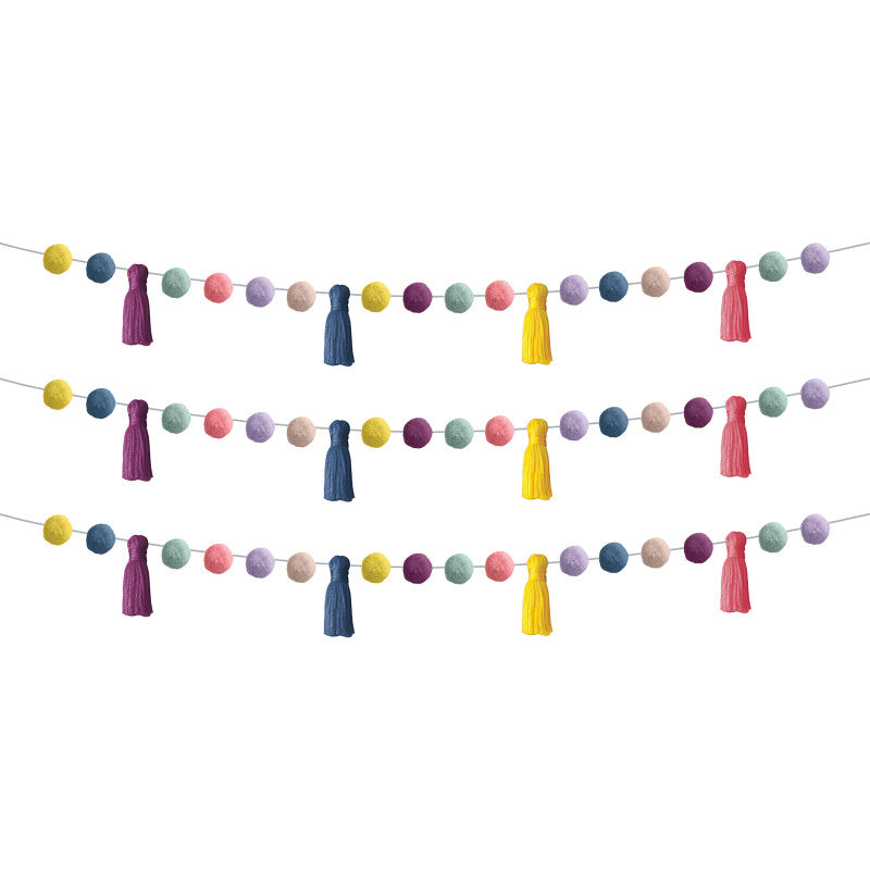 TEACHER CREATED RESOURCES - Pom-Poms and Tassels Garland, Pack of 3