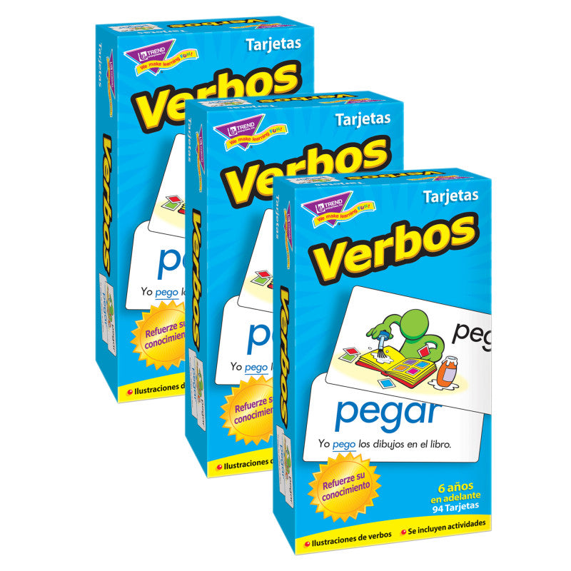 TREND - Verbos (Spanish Action Words) Skill Drill Flash Cards, 3 Packs
