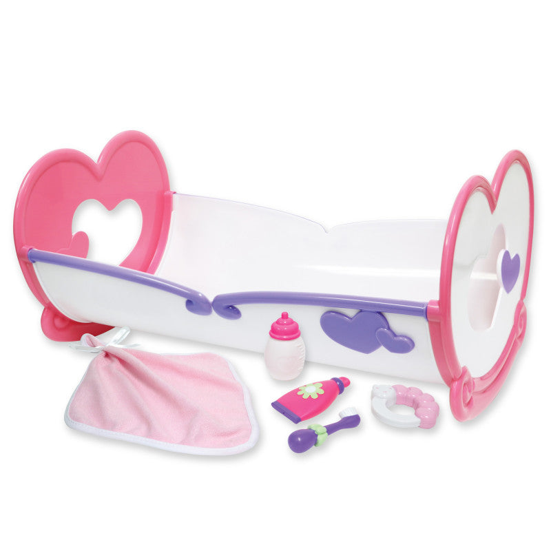 JC TOYS - Deluxe Rocking Doll Crib & Accessories