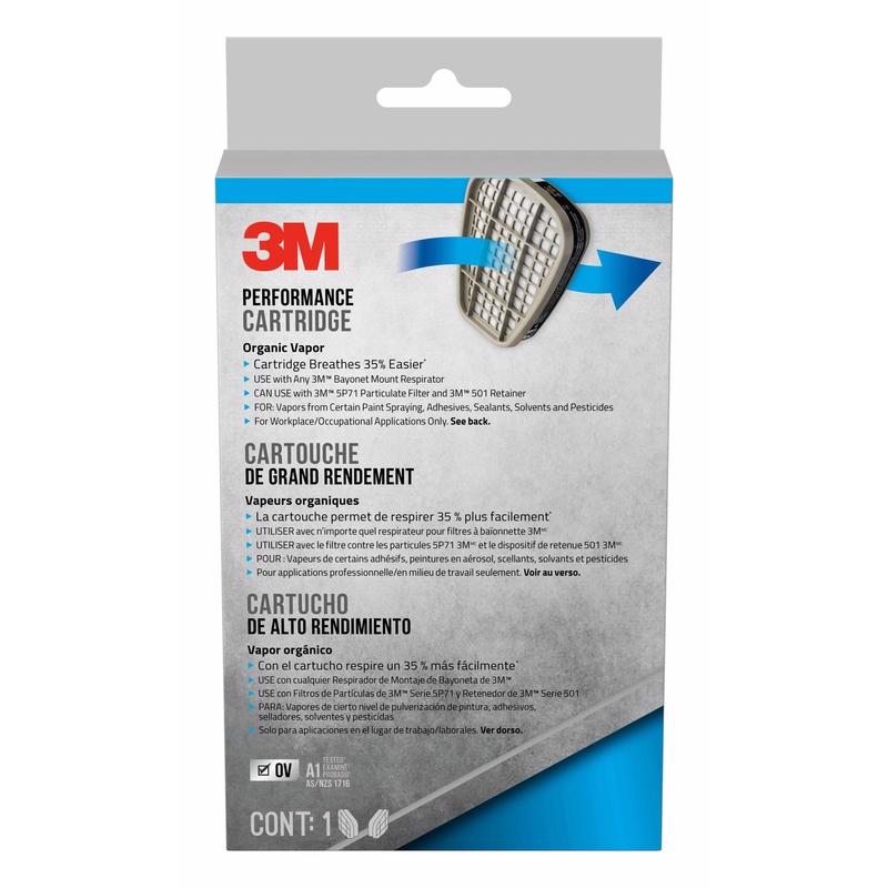 3M - 3M KN95 Sanding and Lead Paint Removal Replacement Cartridge 6000 Gray 1 pair