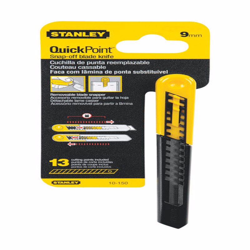 STANLEY - Stanley 5.1 in. Retractable Snap-Off Utility Knife Black/Yellow 1 pk