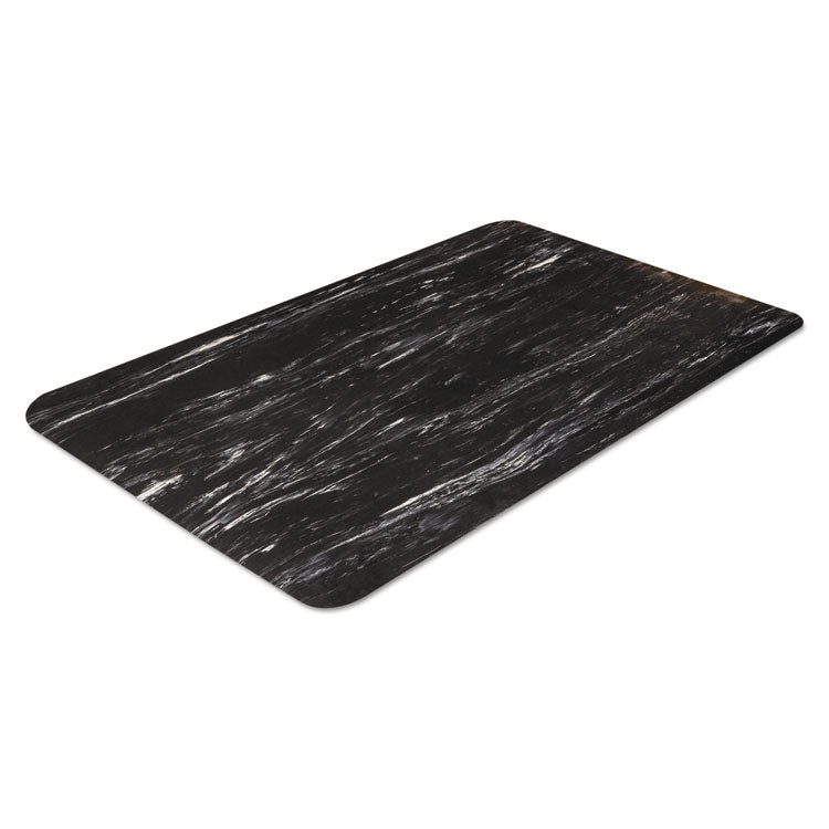 Crown - Cushion-Step Surface Mat, 24 x 36, Marbleized Rubber, Black