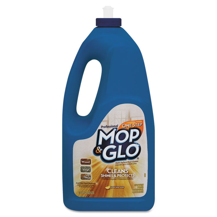 Professional MOP & GLO - Triple Action Floor Shine Cleaner, Fresh Citrus Scent, 64 oz Bottle, 6/Carton