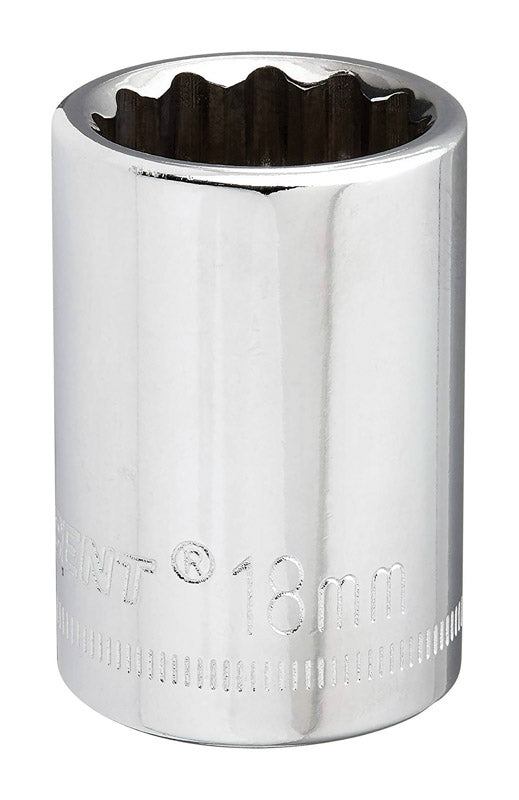 CRESCENT - Crescent 18 mm X 1/2 in. drive Metric 12 Point Standard Socket 1 pc