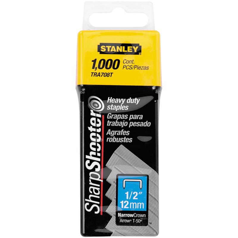 STANLEY - Stanley Sharp Shooter 27/64 in. W X 1/2 in. L Narrow Crown Heavy Duty Staples 1000 pk