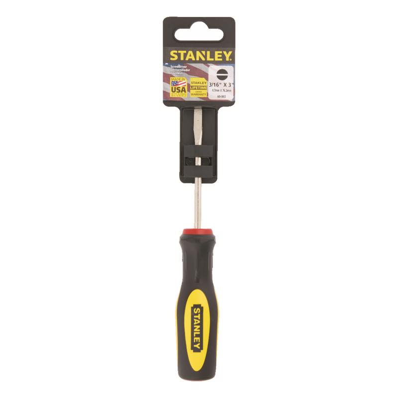 STANLEY - Stanley 3/16 in. X 3 in. L Slotted Standard Cabinet Tip Screwdriver 1 pc