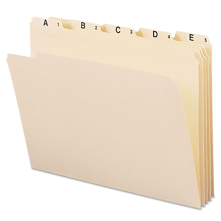 Smead - Indexed File Folder Sets, 1/5-Cut Prelabeled Tabs: A to Z, Letter Size, 0.75" Expansion, Manila, 25/Set