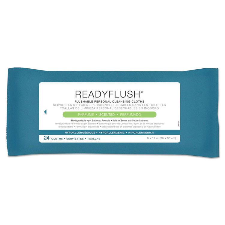 Medline - ReadyFlush Biodegradable Flushable Wipes, 8 x 12, White, 24/Pack