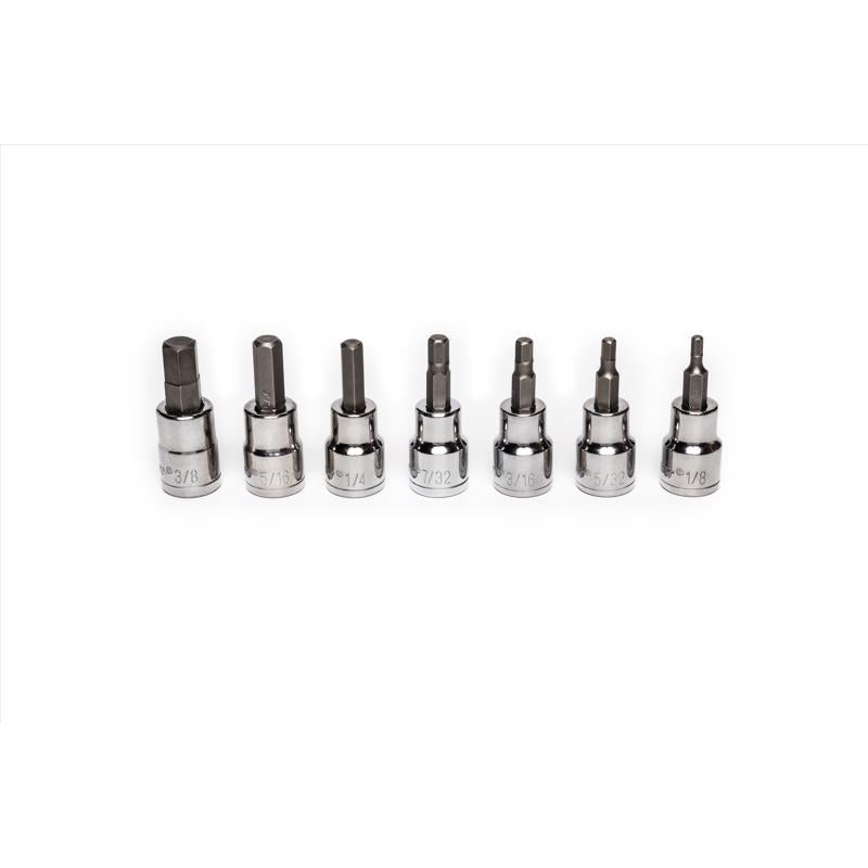 CRESCENT - Crescent Assorted Sizes X 3/8 in. drive SAE 6 Point Hex Bit Socket Set 7 pc