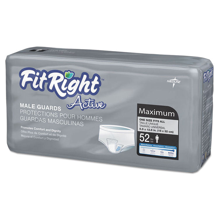 Medline - FitRight Active Male Guards, 6" x 11", White, 52/Pack