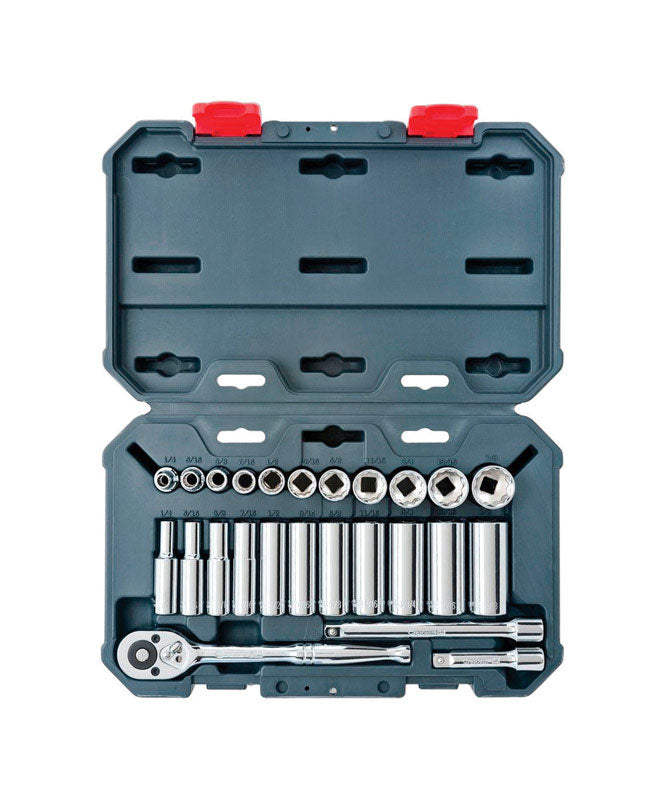 CRESCENT - Crescent 3/8 in. drive SAE 6 and 12 Point Socket Wrench Set 30 pc