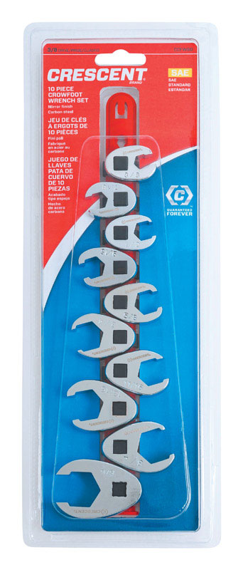 CRESCENT - Crescent SAE Crowfoot Wrench Set 10 pc