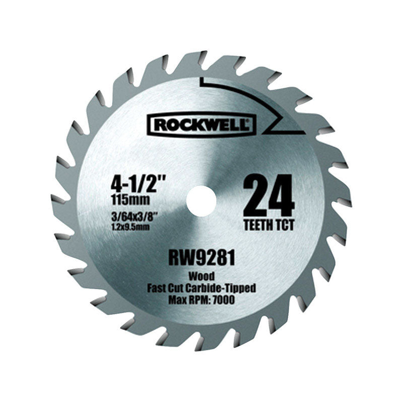 ROCKWELL - Rockwell 4-1/2 in. D X 3/8 in. Versacut Carbide Tipped Circular Saw Blade 24 teeth 1 pc