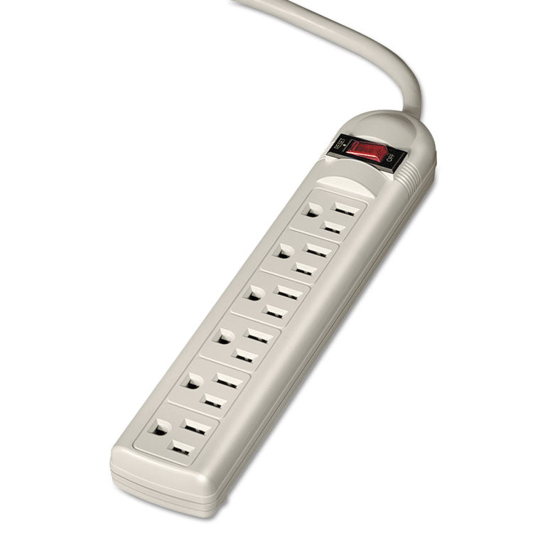 Fellowes - Power Strip, 6 Outlets, 6 ft Cord, Platinum