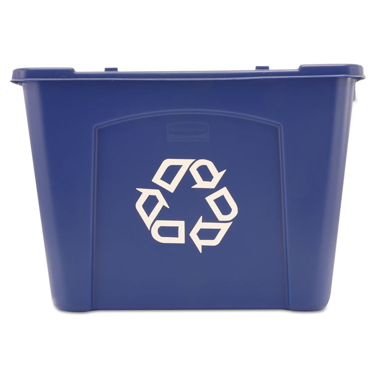 Rubbermaid Commercial - Stacking Recycle Bin, 14 gal, Polyethylene, Blue