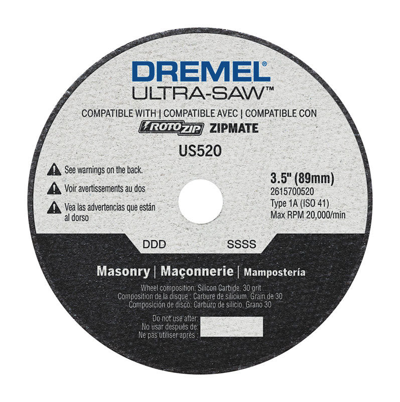 DREMEL - Dremel Ultra-Saw 3-1/2 in. D X 1/2 in. Silicon Carbide Masonry Cutting Wheel 1 pk