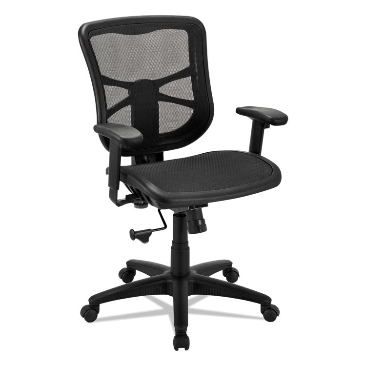 Alera - Alera Elusion Series Mesh Mid-Back Swivel/Tilt Chair, Supports Up to 275 lb, 17.9" to 21.6" Seat Height, Black