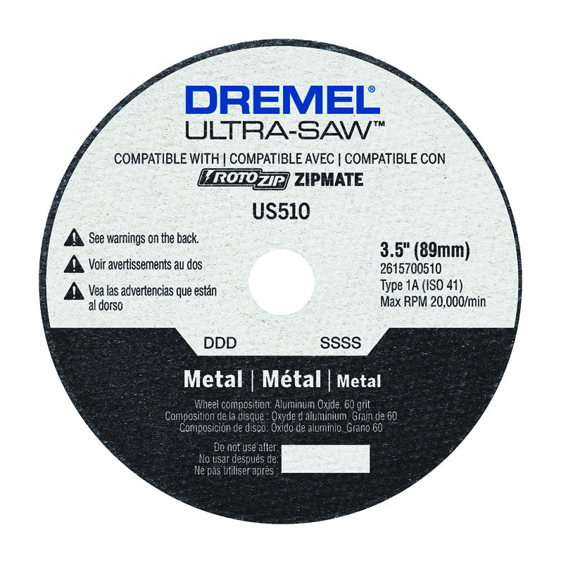 DREMEL - Dremel Ultra-Saw 3-1/2 in. D X 1/2 in. Aluminum Oxide Metal Cutting Wheel 1 pc