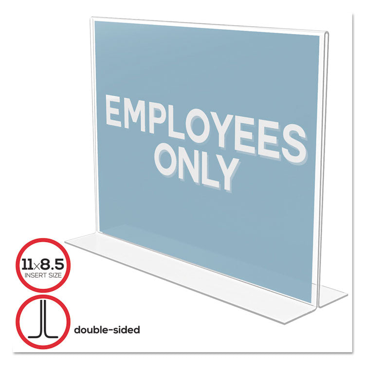 deflecto - Classic Image Double-Sided Sign Holder, 11 x 8.5 Insert, Clear