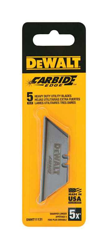 DEWALT - DeWalt Carbide Edge Steel Heavy Duty Utility Blade 2-1/2 in. L 5 pc