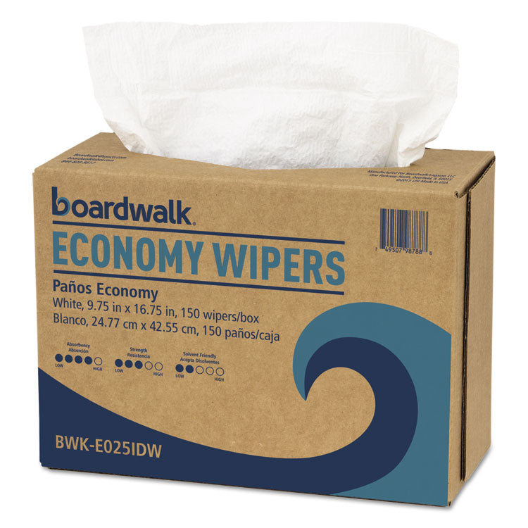 Boardwalk - Scrim Wipers, 4-Ply, 9.75 x 16.75, White, 150/Dispenser Pack, 6 Dispenser Packs/Carton