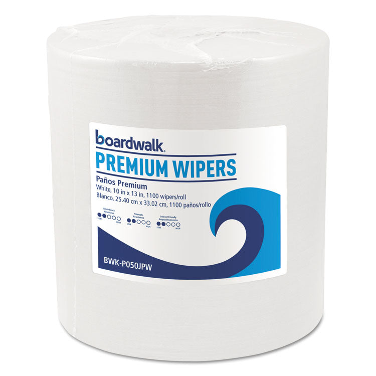 Boardwalk - Hydrospun Wipers, 10 x 13, White, 1,100/Roll