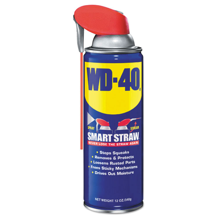 WD-40 - Smart Straw Spray Lubricant, 12 oz Aerosol Can, 12/Carton